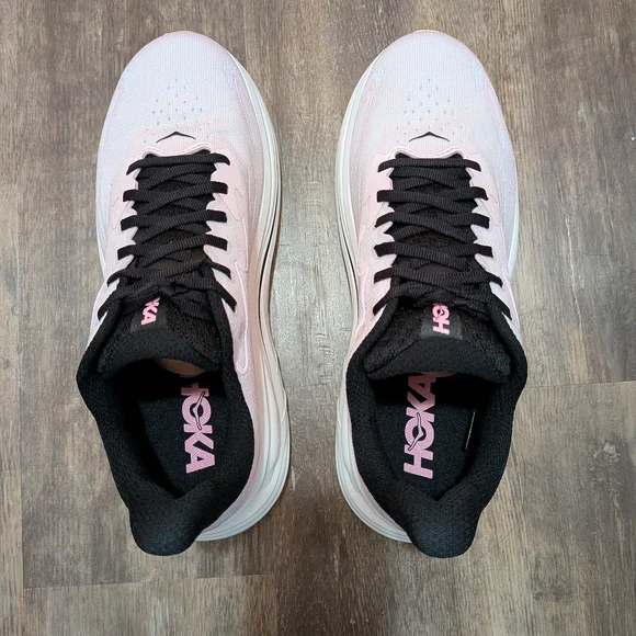 Hoka One One Women's Pink and White Athletic Shoes - Picture 2 of 6